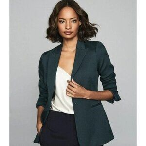 NWT REISS Neya Tailored Blazer petrol blue Women's Size 2